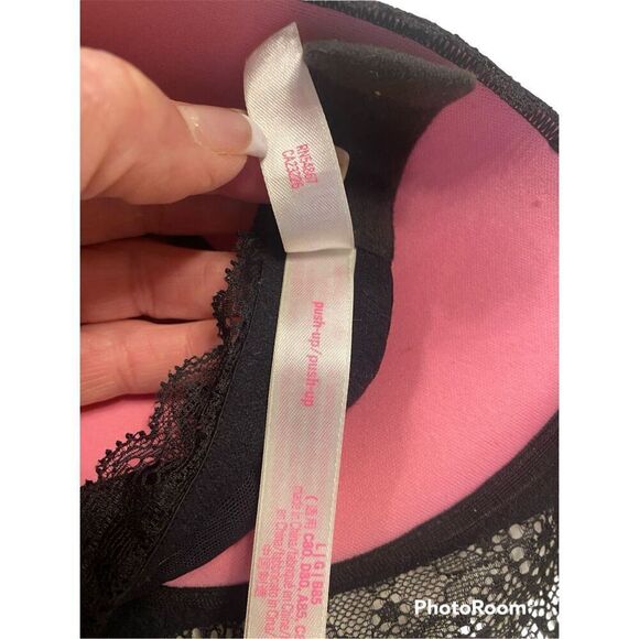PINK Victoria’s Secret Lace Wireless Push Up Bra Black - Picture 7 of 9